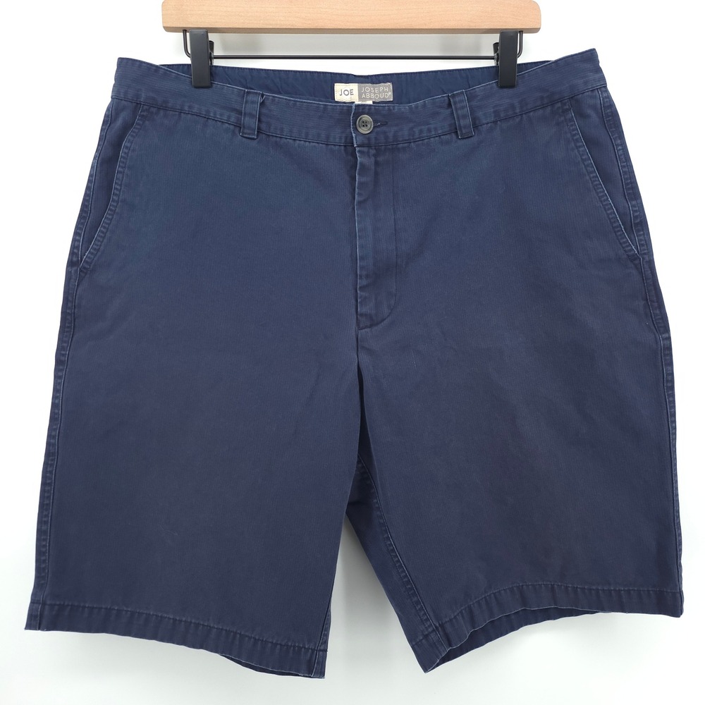 Joseph Abboud Mens Chino Shorts 36 Navy Blue Casual Cotton Classic